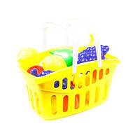 Детская игрушечная корзинка с фруктами Toys Plast жёлтая ИП.18.001