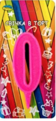 Свічка - цифра 0 РОЖЕВА