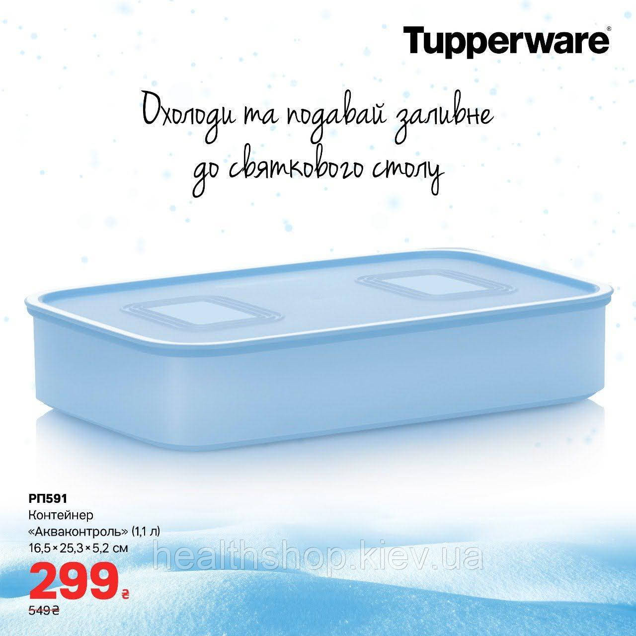 Контейнер Акваконтроль 1,3 л блакитний 2 шт. Tupperware
