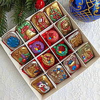 Набор шоколадных елочных игрушек ассорти Новогодний подарок