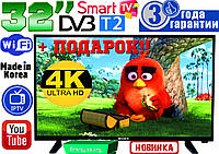 Телевизор Sony SmartTV 32", 4K + ПОДАРОК! LED, IPTV, T2, WIFI,USB,КОРЕЯ, гарантия 3 года!