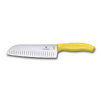Кухонный нож с широким лезвием Швейцария 17 см. с желтой ручкой 220840
