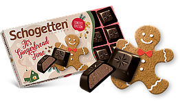 Чорний шоколад Schogetten It's Gingerbread Time з кремом зі смаком імбирного печива 100 грамів