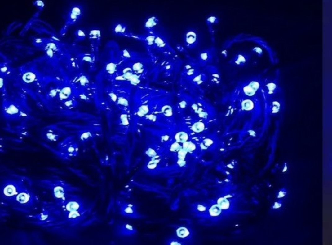 Світлодіодна Гірлянда діод 300LED RD 9030 провід Чорний колір ламп Синій