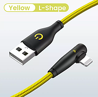 Кабель кутовий 90 градусів для швидкого заряджання iPhone USB - Lightning 1м. Зарядний шнур на айфон лайтнінг F34Y