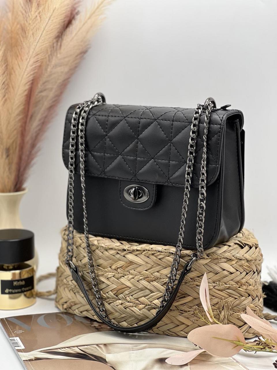 Сумка жіноча стьобана з ремінцем ланцюжком 21*16 см Nata, фото 1