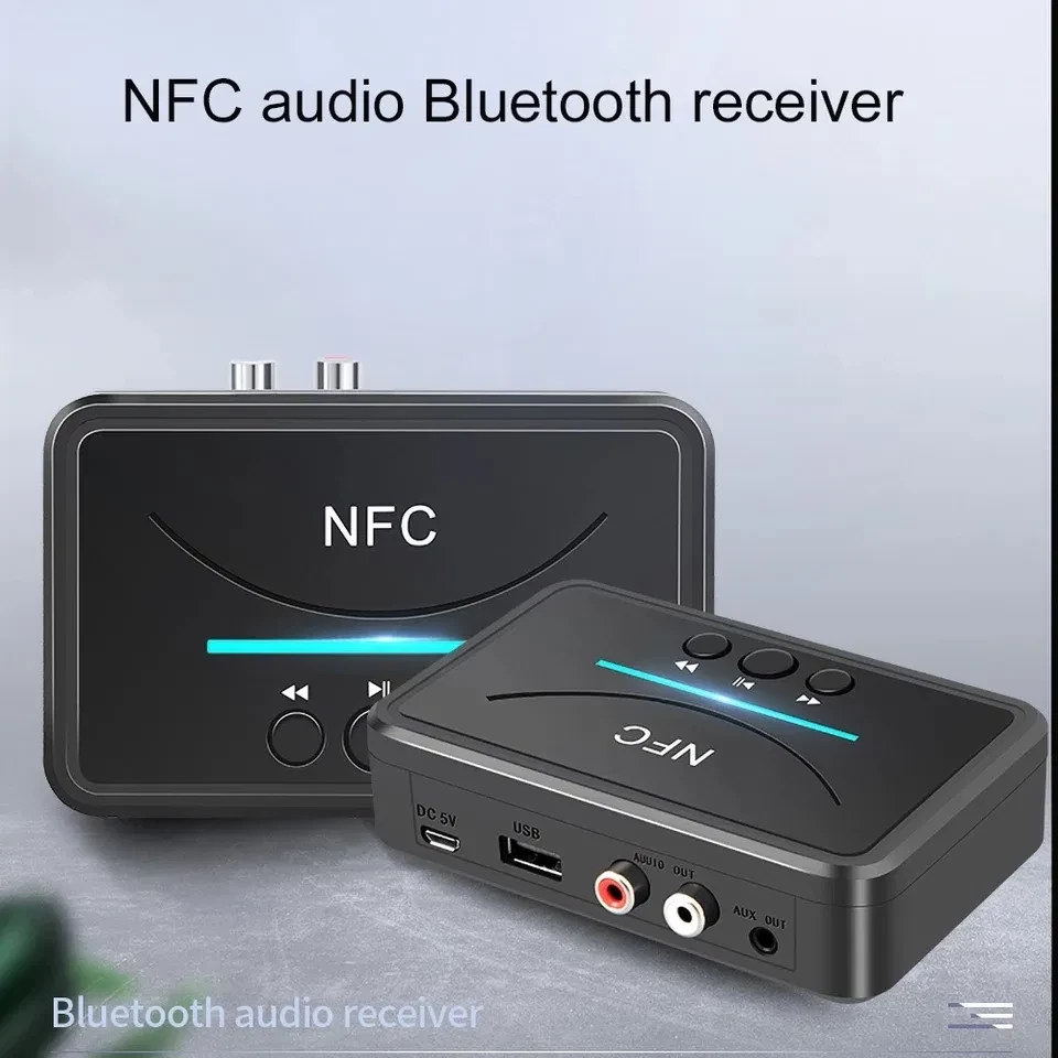 Bluetooth 5.0 приймач NFC 3,5 мм RCA AUX. Бездротовий адаптер A2DP, фото 1