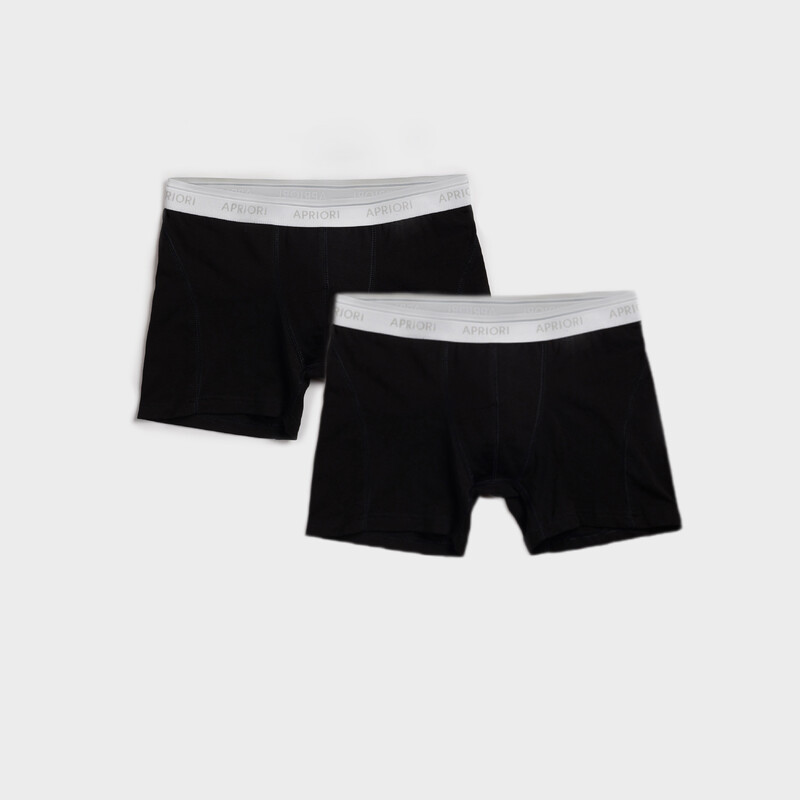 Набір класичних боксерів APRIORI чорного кольору, 2 шт., фото 1