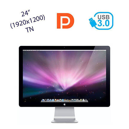 Монітор Б клас Apple Cinema Display / 24" (1920x1200) TN / 3x USB 3.0, 1x MiniDP, 1x MagSafe / iSight / 2.1, фото 2