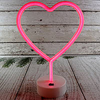 Неоновый ночник красный сердце Ночная подсветка в спальню, залу Neon lamp Heart Red (Настоящие фото)