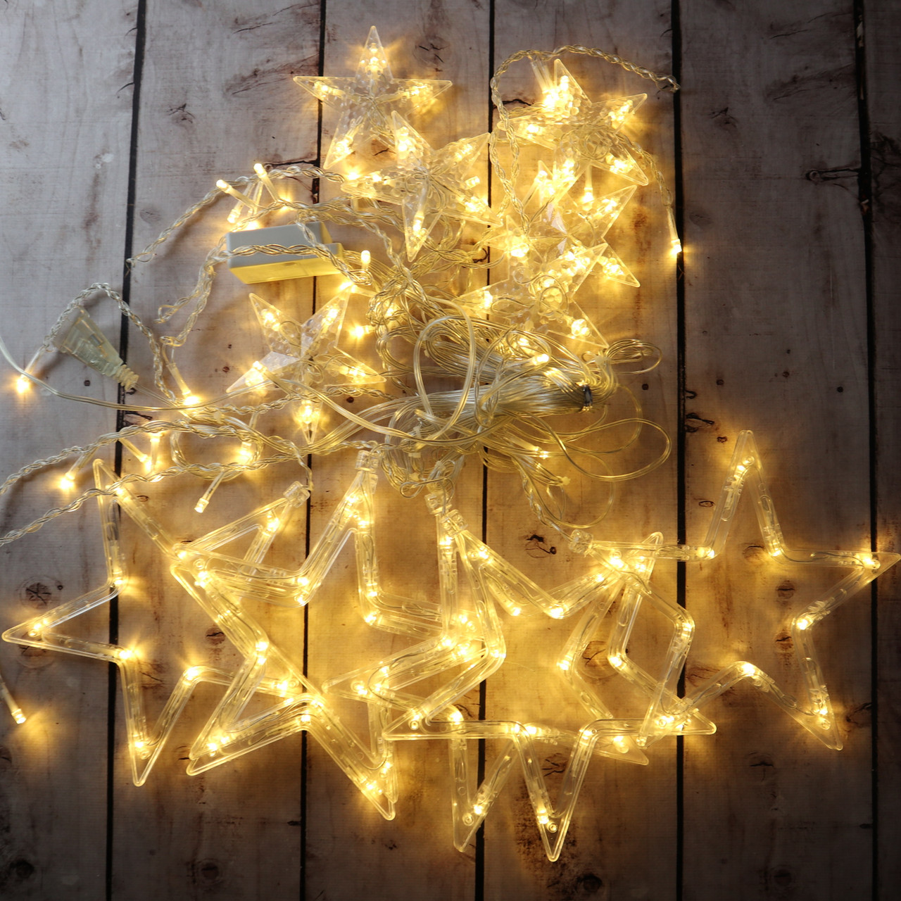 Светодиодная гирлянда-штора Звезды для новогоднего декора Xmas 4м х 40см цвет ламп-теплый белый (Живые фото) - фото 5 - id-p1527689603