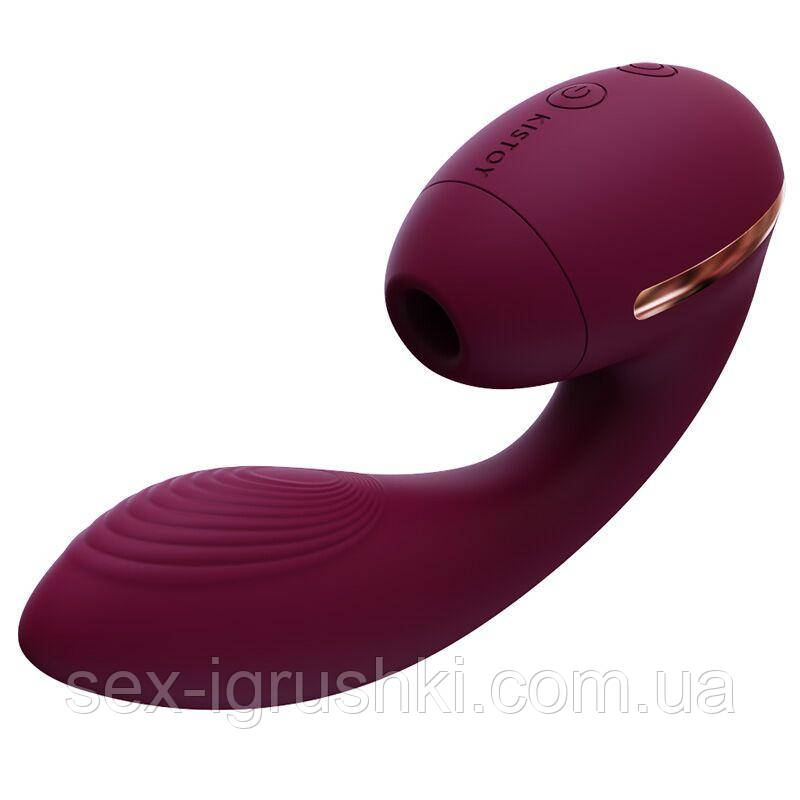 Вакуумний вібратор KISTOY Tina Mini Violet, вагінально-кліторальний SO4953