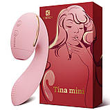 Вакуумний вібратор KISTOY Tina Mini Pink, вагінально-кліторальний SO4954, фото 4