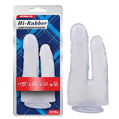 CH31250 Подвійний фаллоімітатор на всмоктуванні CISA Hi-Rubber 7.9
