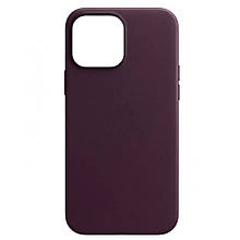 Чохол Leather Case with MagSafe — iPhone 13 — Dark Cherry