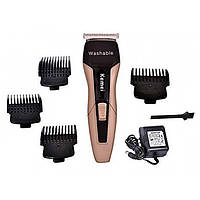 Машинка для стрижки волос Kemei KM-5015 Professional аккумуляторная титановые ножи влагозащита + 4 насадки
