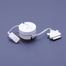 Кабель USB 3в1:Micro USB/Iphone 5/6/Ip4/4SPad (80 см) телескопічний