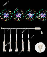 Гірлянда 1000LED пучок- фейєрверк 5штук, 3м*0,6м мульті