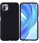 Чехол Silicone Case full для Xiaomi Mi 11 Lite Black, фото 5