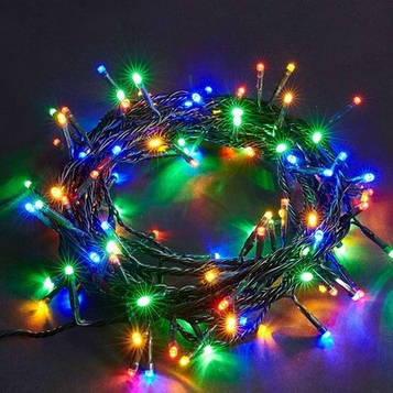 Гірлянда Новорічна Світлодіодна Нитка, 100 LED-лампочок, 9 метрів, Різнобарвна
