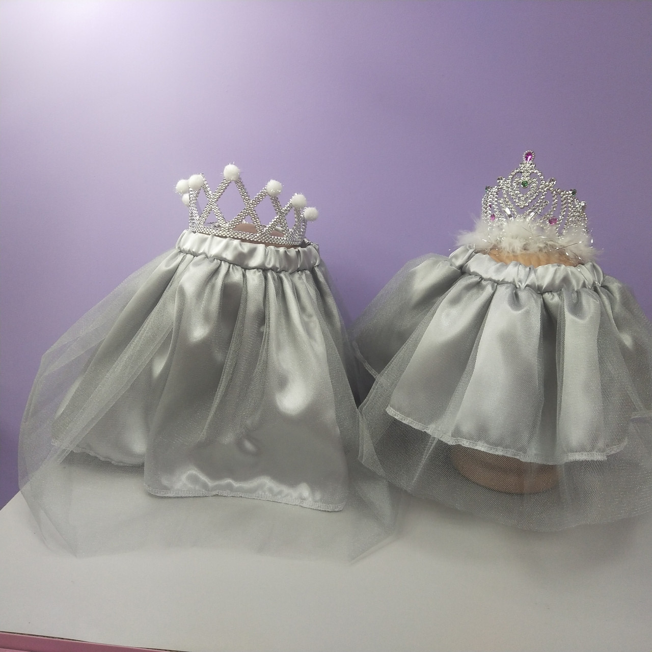 Костюм новорічний сніжинка 1-8 років спідниця сіра фатинова та корона 1 шт, фото 1