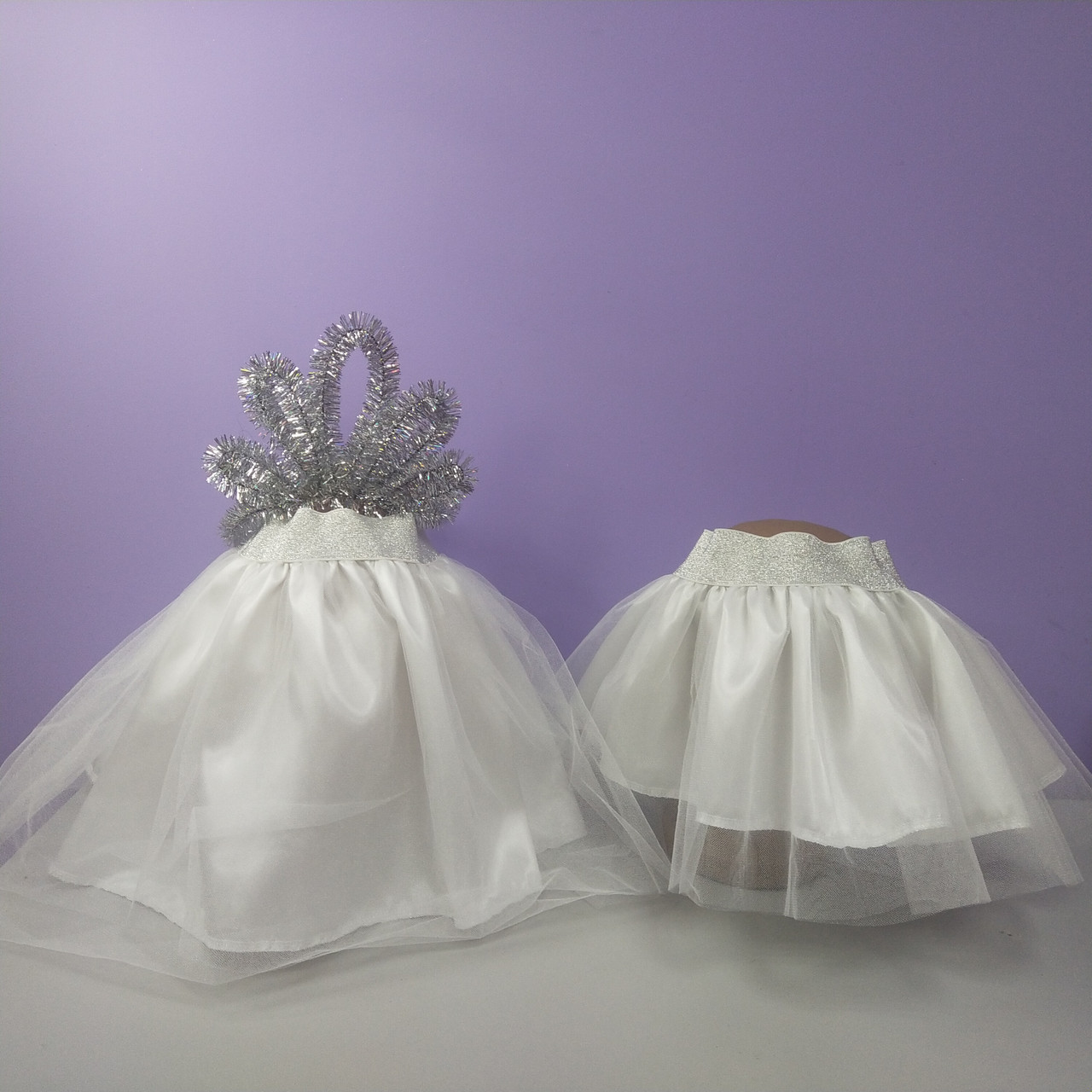 Костюм новорічний сніжинка 1-8 років спідниця біла фатинова та корона 1 шт, фото 1