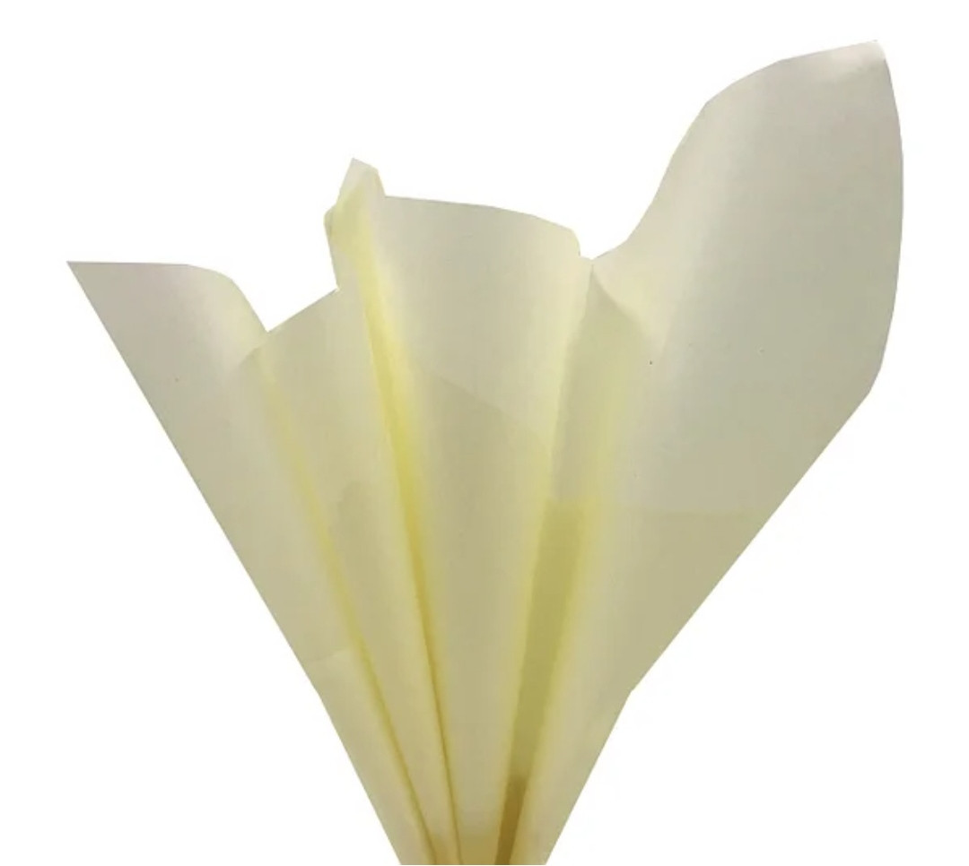 Папір тишью 50*70 см (10 аркушів) ваніль, фото 1