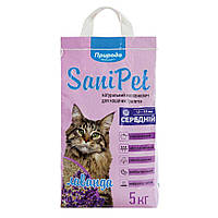 Наповнювач для котячого туалету Sani Pet бентонітовий комкуючийся середній Лаванда 5 кг