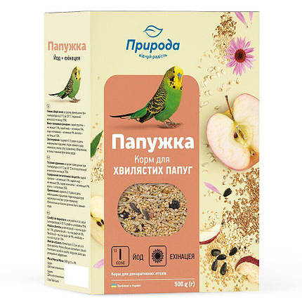 Корм для папуг Природа "Папужка Йод+Ехінацея" 500 г, фото 1