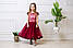 Сукня дитяча без рукава вишивка - гладь, зі знімною спідницею, спідницею та підкладкою, колір - бордовий., фото 9