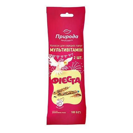 Колосок для середніх папуг Фієста "Мультивітамин" 100 г, фото 1