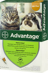 Краплі від бліх для котів ADVANTAGE до 4 кг (ціна за 1 піпетку)