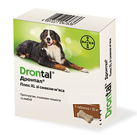 Таблетки від глистів для собак Drontal 1 таблетка на 35 кг (2 таблетки)