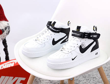 Зимові кросівки Nike Air Force Black з хутром, чоловічі кросівки. ТОП Репліка ААА класу., фото 2