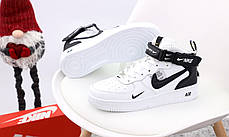 Зимові кросівки Nike Air Force Black з хутром, чоловічі кросівки. ТОП Репліка ААА класу., фото 3