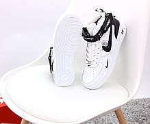 Зимові кросівки Nike Air Force Black з хутром, чоловічі кросівки. ТОП Репліка ААА класу., фото 3
