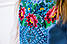Сукня дитяча з довгим рукавом із шифону на резинці, вишивка – хрестик, онікс, колір – блакитний., фото 3