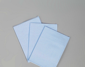 Серветка нагрудник медична, стоматологічна тришарова Polix PRO&MED (50 шт в уп) Блакитна