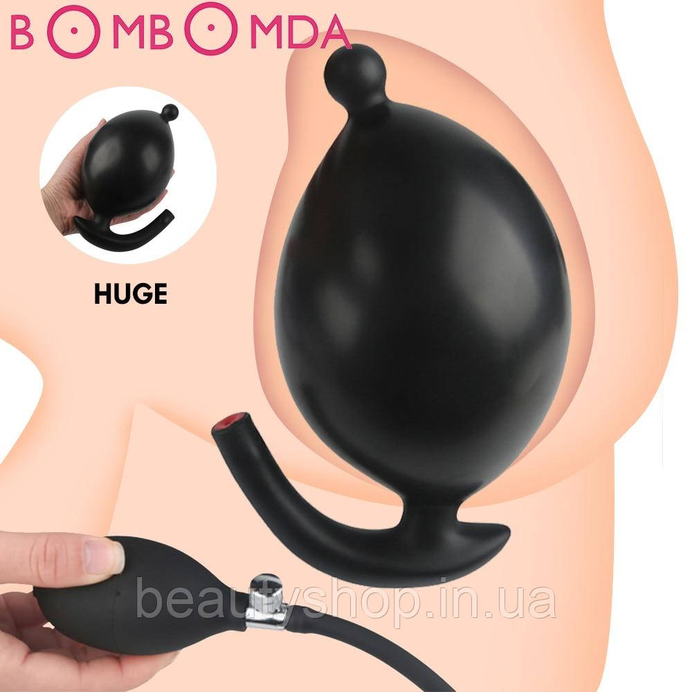 Надувний анальний розширювач – великий силіконовий фалоімітатор із насосом, фото 1