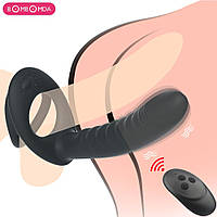 Вібратор з подвійним проникненням – ерекційне кільце на член, секс-іграшка для пар