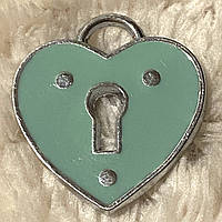 Підвіска з емаллю Серце з замковою свердловинкою велика (2,1*2 см)