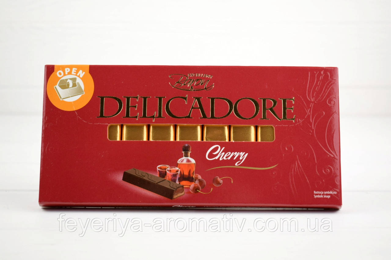 Шоколад чорний DelicaDore Cherry 200гр. (Польща)