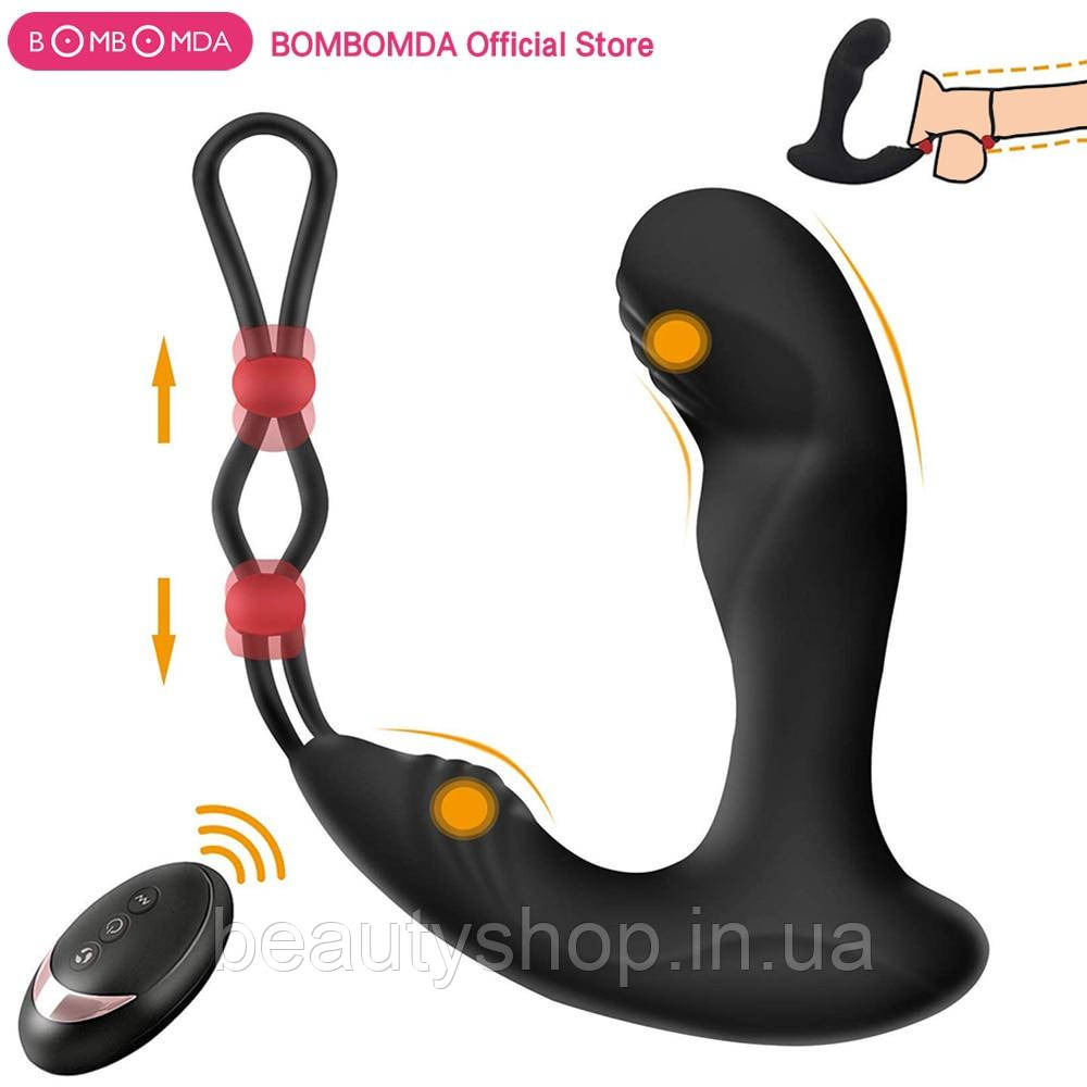 Чоловіча сексуальна іграшка Prostata масажер для чоловіків 10 швидкостей бездротовий пульт дистанційного керування, фото 1