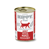 KIPPY Pate влажный корм для кошек паштет с говядиной 400 г за 4 шт