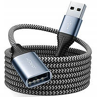 Кабель-удлинитель синхронизации данных переходник USB to USB JOYROOM USB 2.0 S-2030N13 |2m,3A| Серый