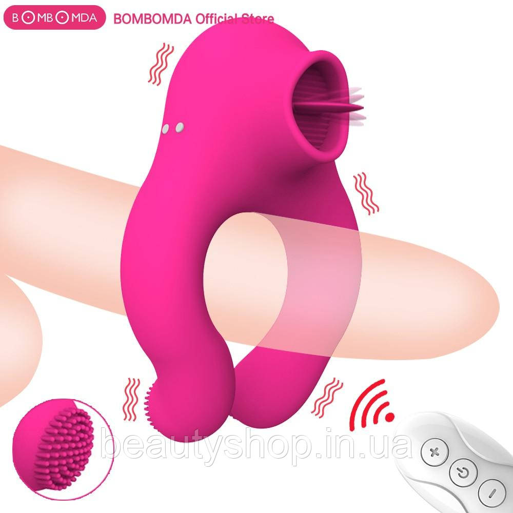 Вібрувальний пеніс кільце для масажу фалоїмітатор секс-іграшки для чоловіків із бездротовим дистанційним, фото 1