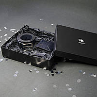 Подарунковий набір Grande Pelle: зажим для купюр+ремінь+брелок, синій