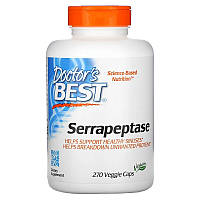 Doctor's Best, Серрапептаза, Serrapeptase, 270 вегетарианских капсул