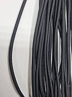 Шнур круглий щільний 4мм чорний моток 100м