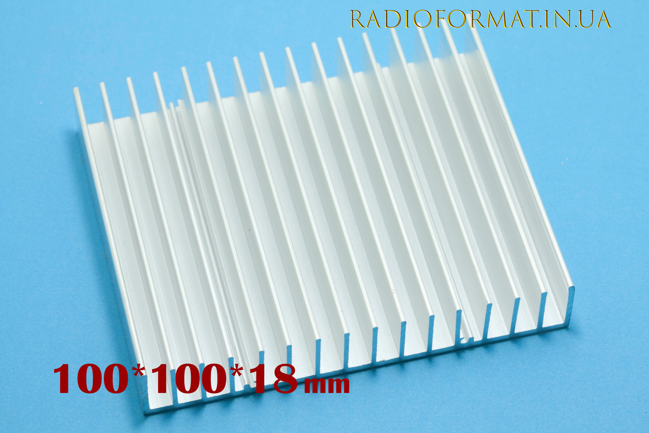 Радиатор охлаждения алюминиевый 100*100*18 мм., БЕЛЫЙ - фото 1 - id-p1528096317